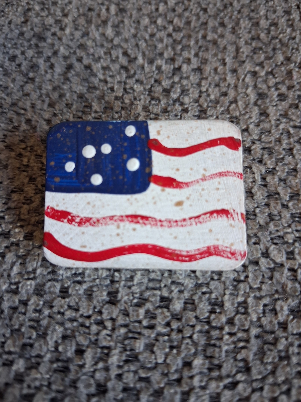 Hand-Painted American Flag Wood Art Accent - Red, White & Blue